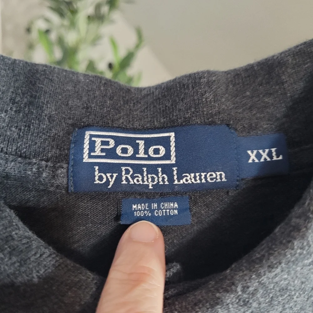 Polo by Ralph Lauren Mens Heather charcoal Preppy Normcore Polo Shirt Size XXL